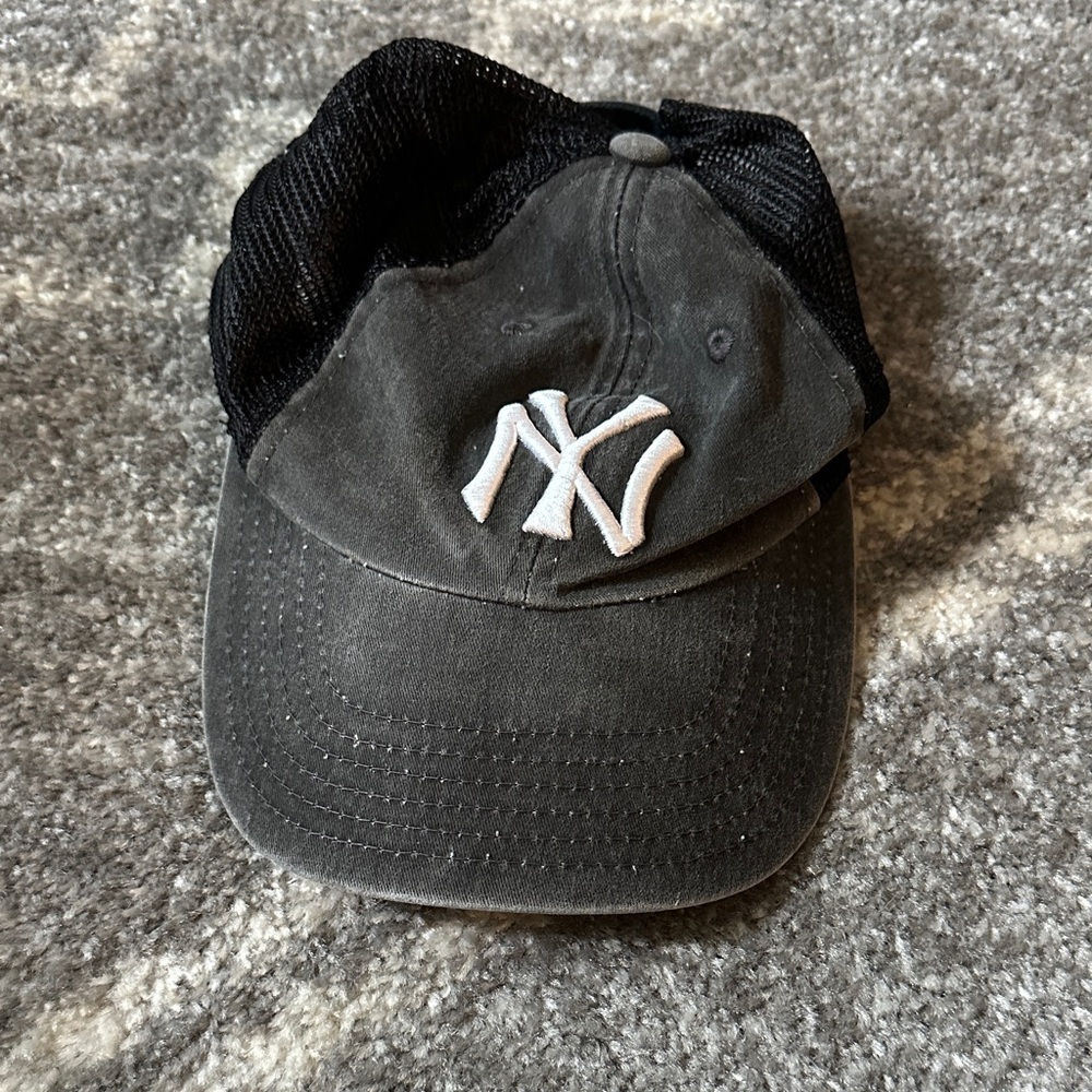 Washed black NY baseball hat
